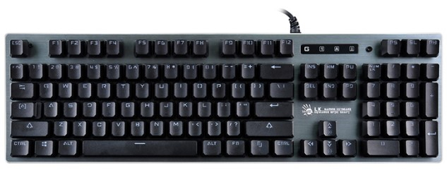 Клавиатура A4tech Bloody B765 GREY/NEON (GREEN SWITCH), цвет серый