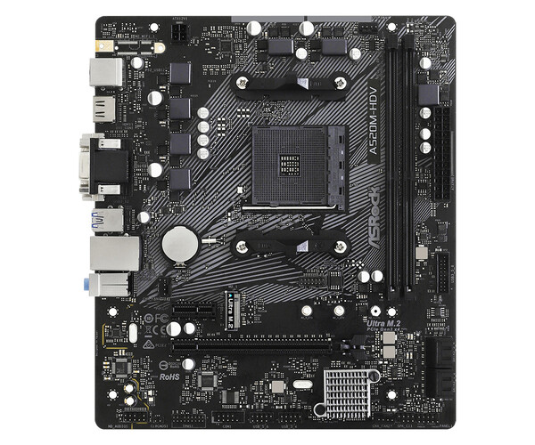 

Материнская плата ASRock AM4 AMD A520 A520M-HDV