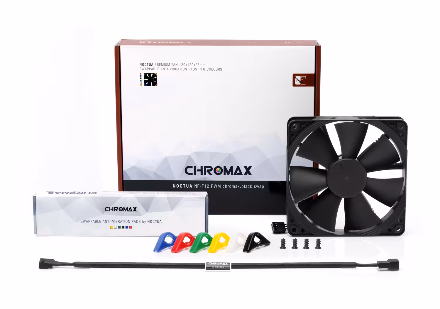 Вентилятор Noctua для корпуса NF-F12 PWM chromax.black.swap