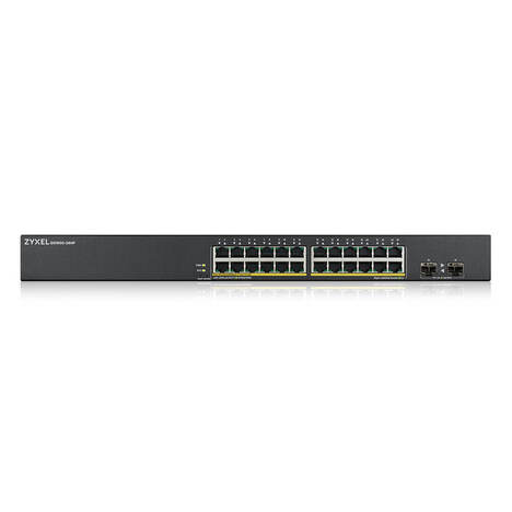 Smart L2 коммутатор PoE+ Zyxel GS1900-24HPv2, rack 19", 24xGE PoE+, 2xSFP, бюджет PoE 170 Вт