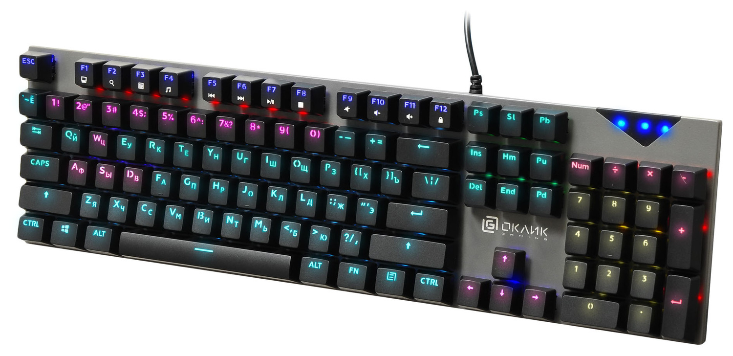 Клавиатура Oklick USB 935G RAGNAR 1460068, цвет серебристый