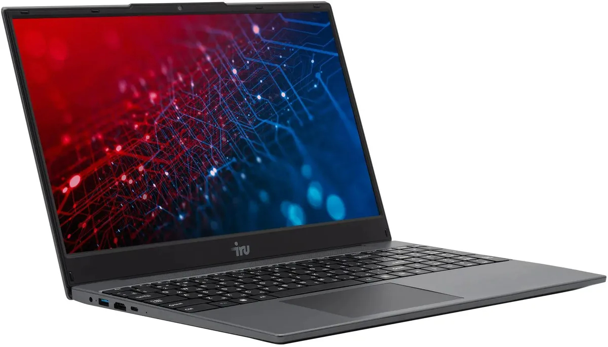 Ноутбук IRU Tactio 15PHC Ryzen 5 7430U 8Gb SSD256Gb Intel Iris Xe graphics R7 15.6" IPS FHD (1920x1080) Windows 11 Professional black (2045999)