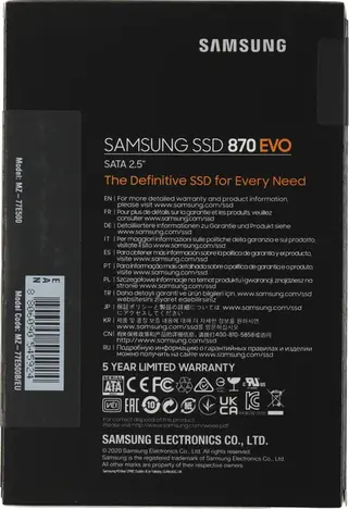Внутренний твердотельный накопитель Samsung 870 EVO 500GB