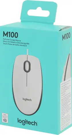 Мышь Logitech M100 910-006764, цвет белый