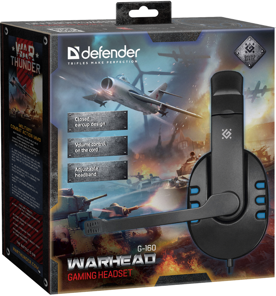 Гарнитура Defender Warhead G-160, цвет синий/черный