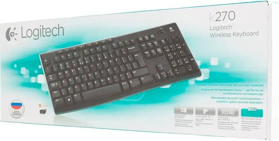 Клавиатура Logitech K270 920-003058, цвет черный  EN keyboard