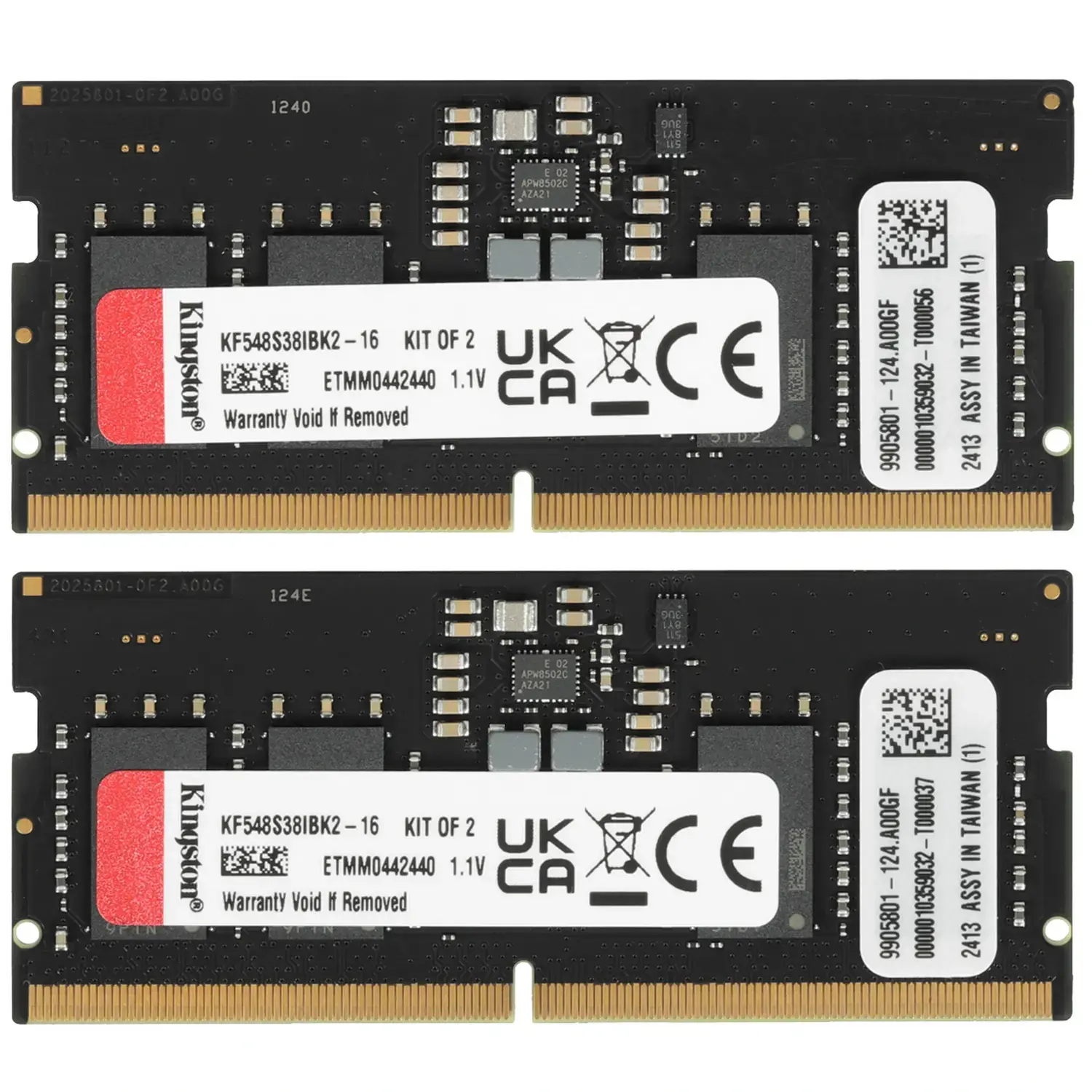 Оперативная память Kingston FURY Impact PnP  16GB 4800MT/s DDR5 CL38, KF548S38IBK2-16, RTL