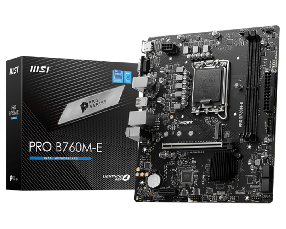 MSI PRO B760M-E LGA1700/B760/2xDDR5/mATX/HDMI, VGA
