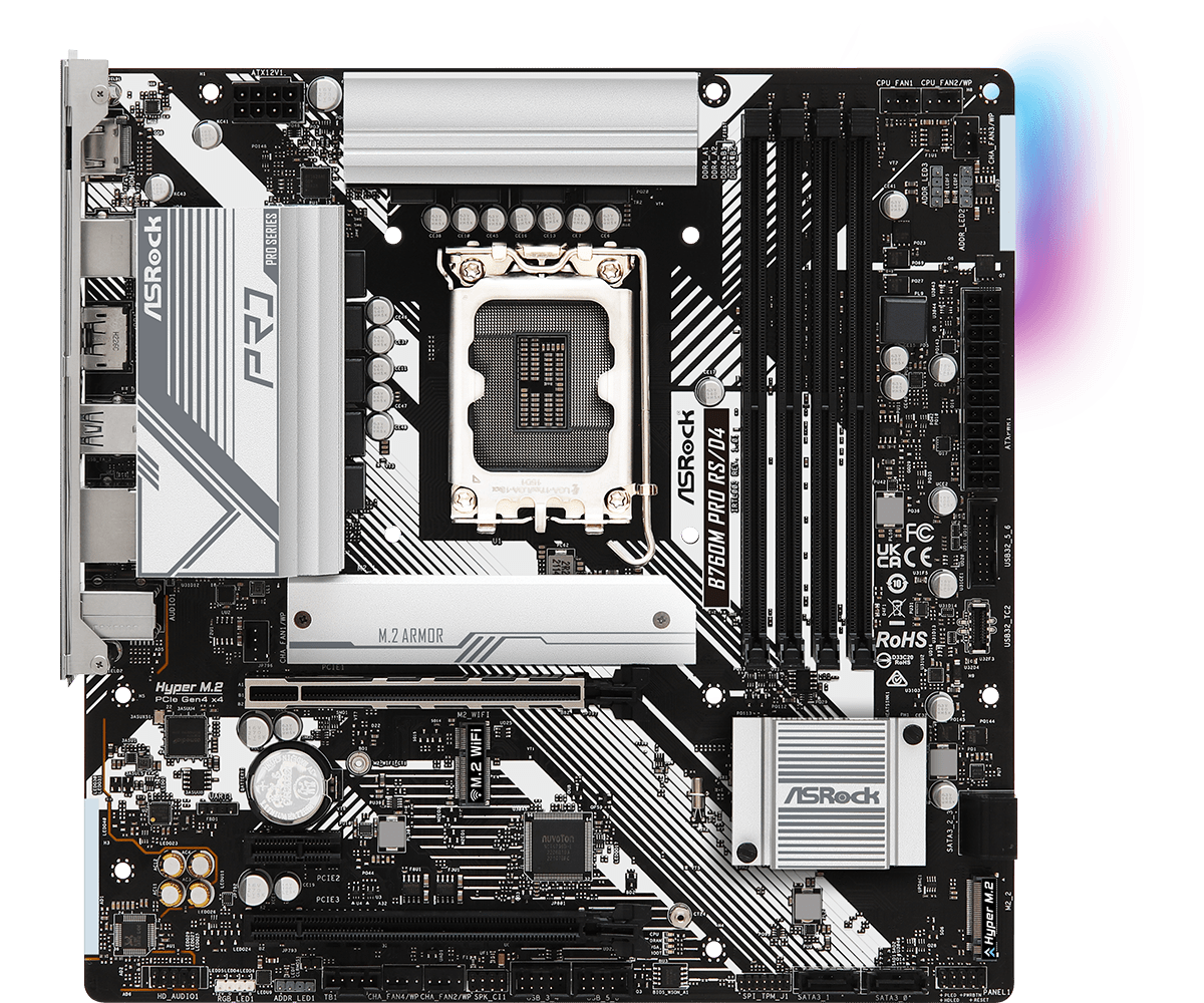Материнская плата ASRock LGA 1700 Intel B760 B760M PRO RS/D4