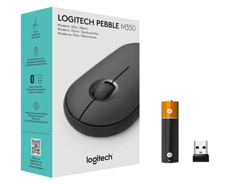 Мышь Logitech Pebble M350 910-005576, цвет темно-серый