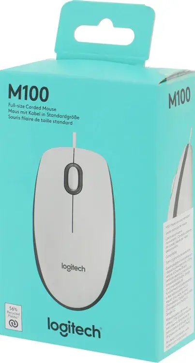 Мышь Logitech M100 910-006764, цвет белый