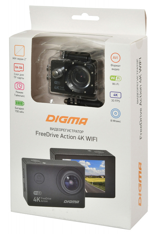 Видеорегистратор DIGMA Action 4K WiFi