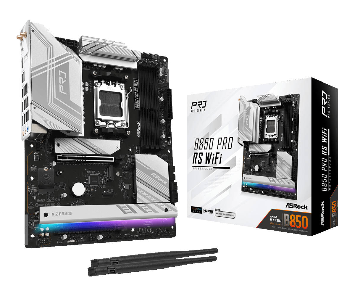 Материнская плата ASRock AM5 AMD B850 B850 Pro RS WiFi