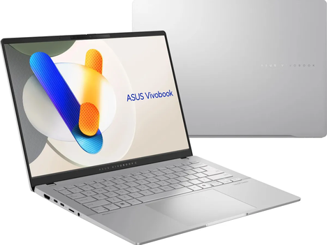 ASUS Vivobook S 14 OLED M5406WA-QD127 AMD RYZEN AI 9 365(10C)  LPDDR5X 24GB 1TB PCIE G4 SSD   14" OLED WUXGA BEND GLARE NON-TOUCH,400NITS(HDR),DCI-P3:100% Without OS  Cool Silver