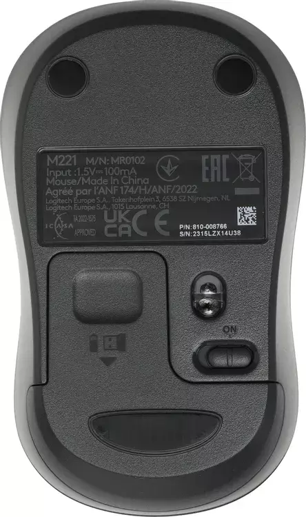 Мышь Logitech M221 Silent 910-006111, цвет черный