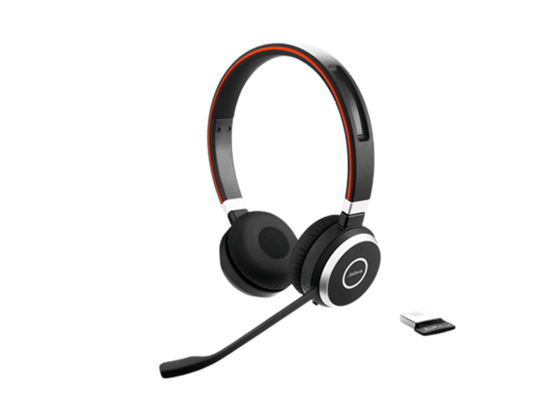 Bluetooth-гарнитура Jabra Evolve EVOLVE 65 Stereo, цвет красный/черный/серебристый
