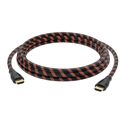 GCR Кабель Premium 7.5m HDMI 2.1, ECO Soft капрон, черно-красный, HDR 4:4:4, Ultra HD, 8K*30Hz/4K*120Hz, 3D, 48 Гбит/с, 3 Х экран с армированием, GCR-55775