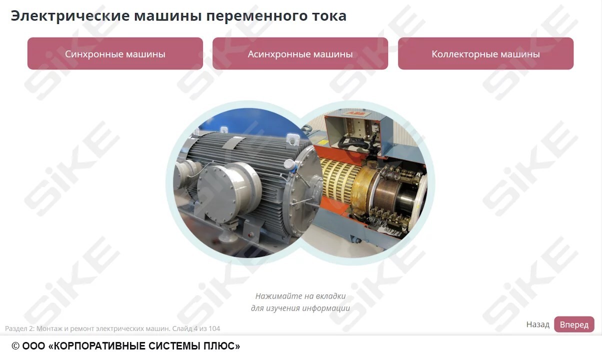 Sike. Электронный курс «Электромонтер по ремонту и обслуживанию электрооборудования: Профессиональный модуль. Монтаж и ремонт защитного заземления, зануления и электрических машин»