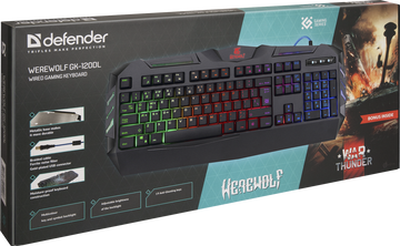 Клавиатура Defender Werewolf GK-120DL 45120, цвет черный