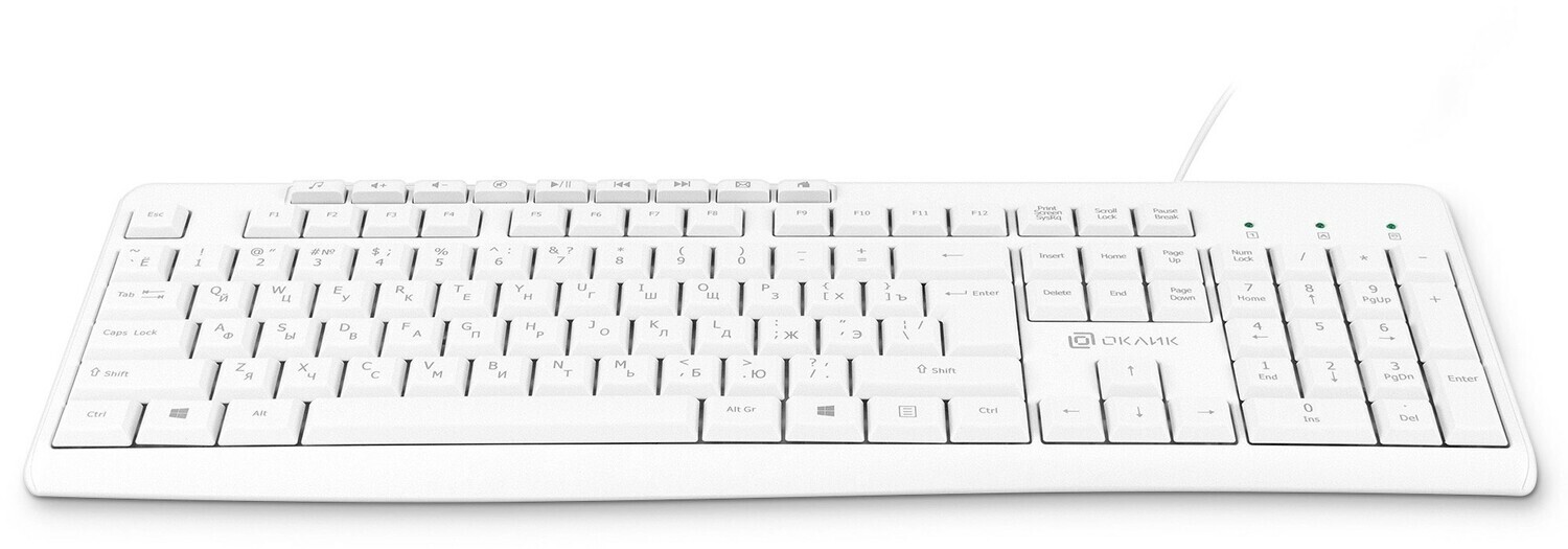 Клавиатура Oklick USB 305M 1875227, цвет белый