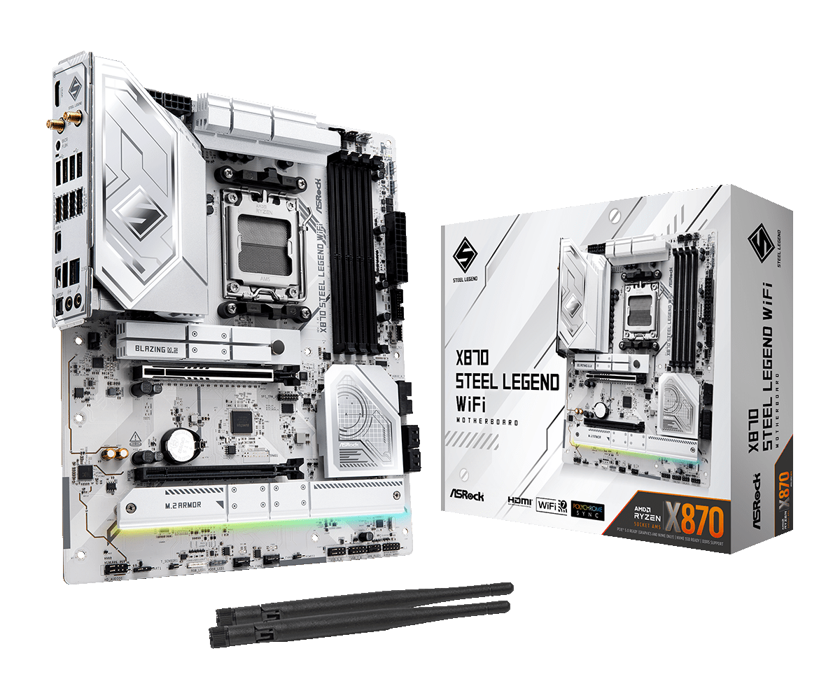 Материнская плата ASRock AM5 AMD X870 X870 Steel Legend WiFi