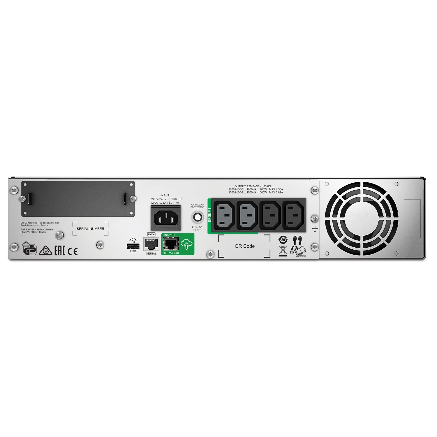 ИБП APC Smart-UPS  1000VA, Rackmount 2U (SMT1000RMI2UC)