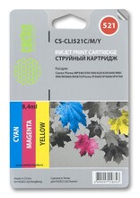 Картридж голубой, пурпурный, желтый Cactus CS-CLI521C/M/Y