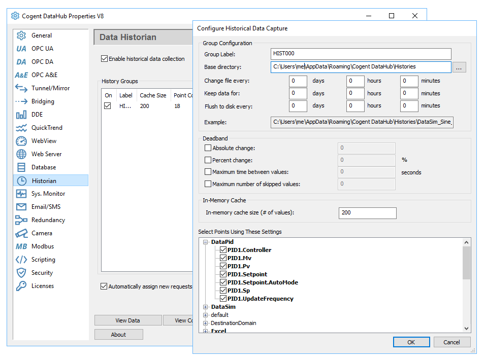 Cogent DataHub Historian