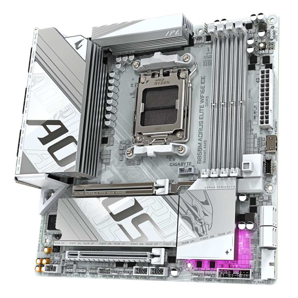 Материнская плата Gigabyte AM5 AMD B850 B850M AORUS ELITE WIFI6E ICE