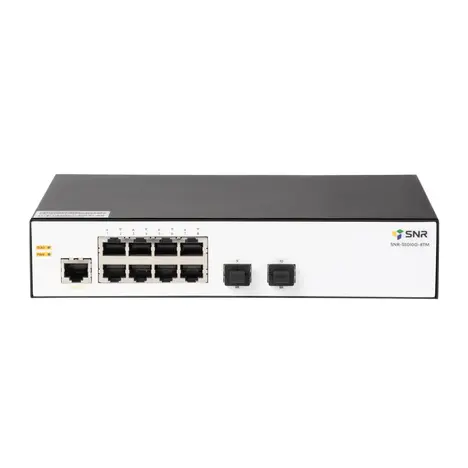 SNR Управляемый коммутатор уровня 2, 8 портов 10/100/1000Base-T, 2 порта 1/2.5G SFP, встроенный БП ~220V AC