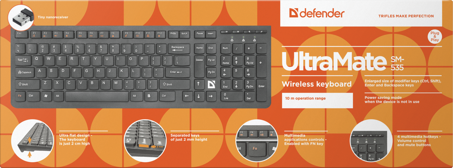 Клавиатура Defender UltraMate SM-535 45535, цвет черный