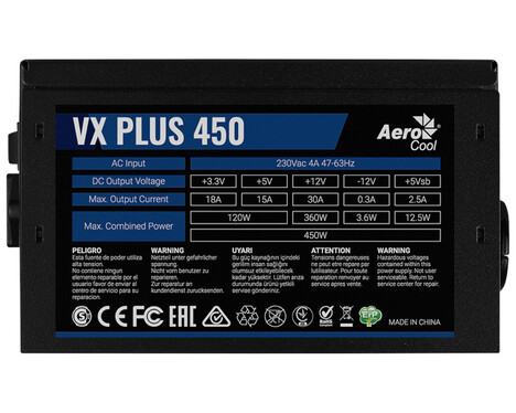 Блок питания Aerocool VX PLUS 450W