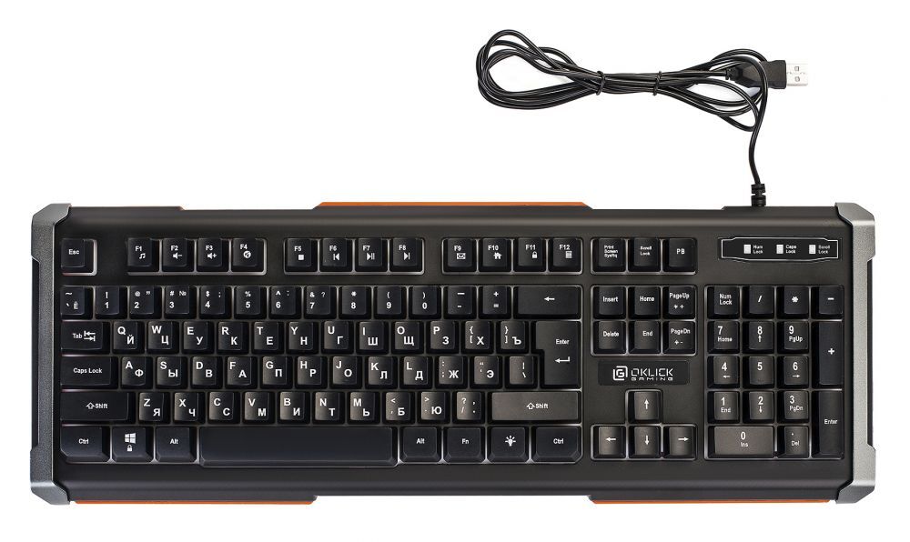 Клавиатура Oklick KeyBoard 717G BLACK DEATH 476395, цвет черный