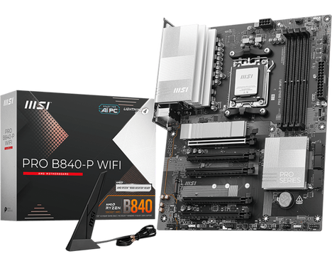 Материнская плата MSI PRO B840-P WIFI Socket AM5 AMD B840 4xDDR5 ATX AC`97 8ch(7.1) 2.5Gg RAID+HDMI