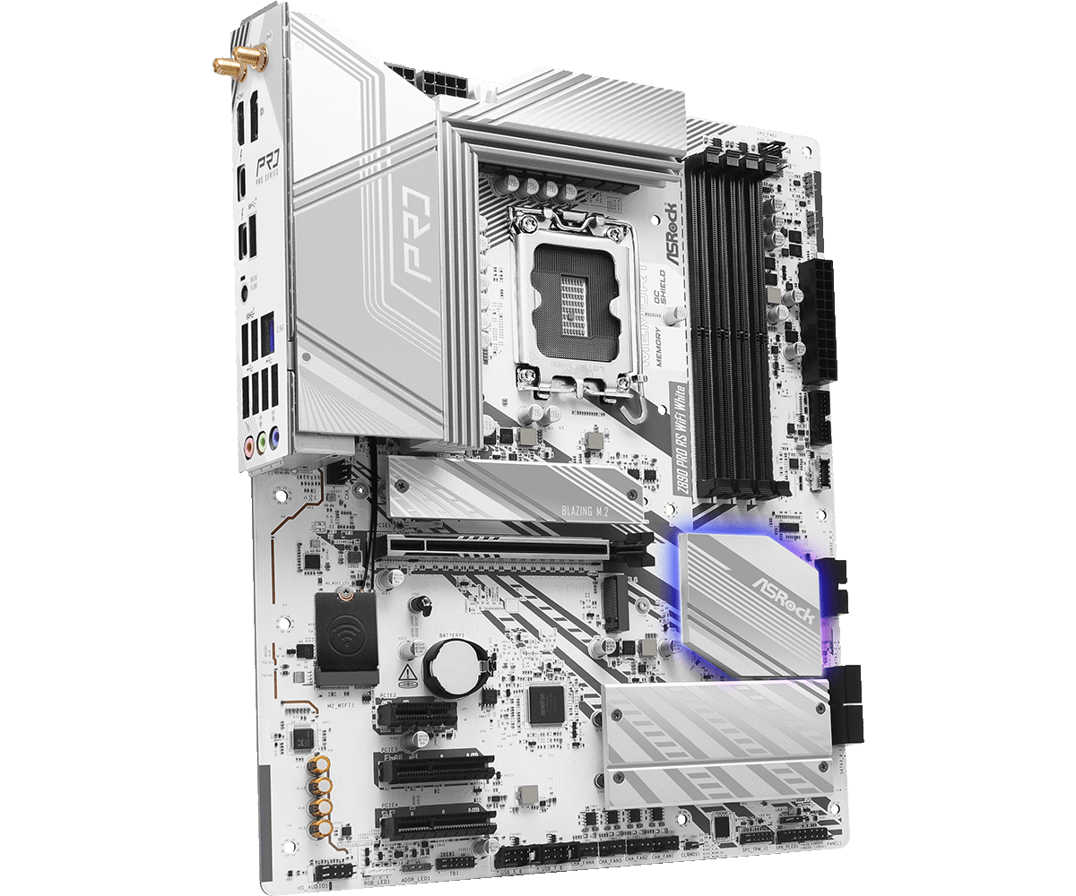 Материнская плата ASRock LGA 1851 Intel Z890 Z890 Pro RS WiFi White