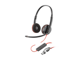 Гарнитура Plantronics Blackwire 3320 3220 Stereo USB-C Headset +USB-C/A Adapter, цвет черный