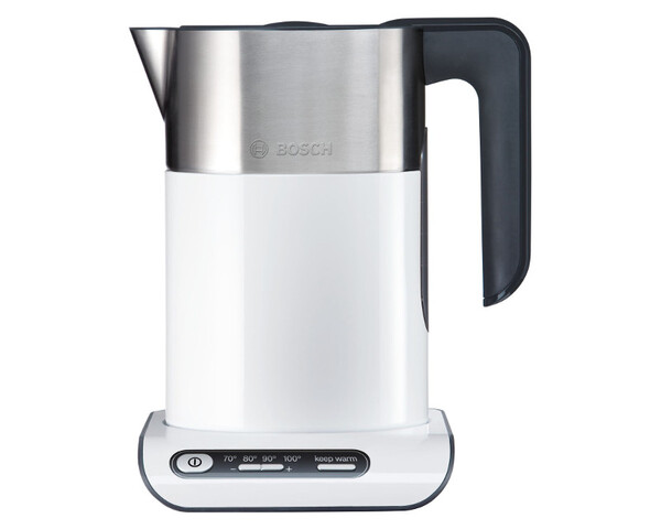 

Чайник электрический BOSCH TWK8611P, 2400Вт, белый и серебристый