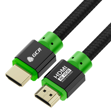 GCR Кабель PROF 7.5m HDMI 2.0, черный ECO Soft капрон, AL корпус черный, HDR 4:4:4, Ultra HD, 4K 60Hz/5K*30Hz, 3D, 18.0 Гбит/с, 28AWG, GCR-54990