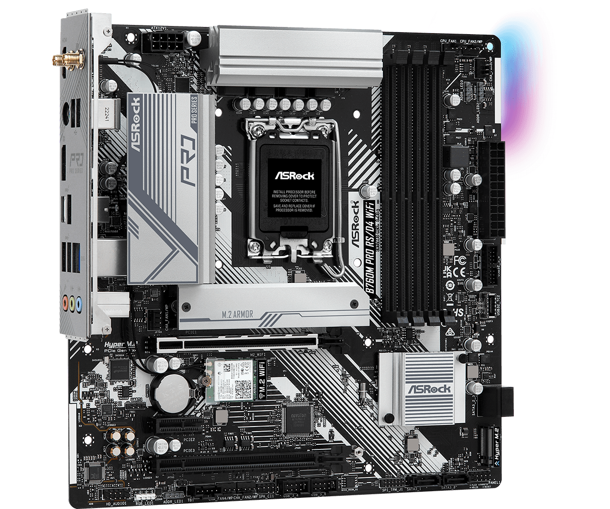 Материнская плата ASRock LGA 1700 Intel B760 B760M PRO RS/D4 WIFI