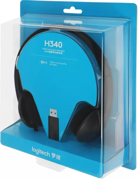 Гарнитура Logitech H340 USB, цвет черный