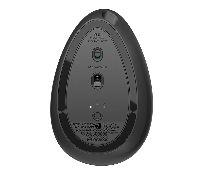 Мышь Logitech MX Vertical черный/черный оптическая (4000dpi) беспроводная BT/Radio USB (6but)