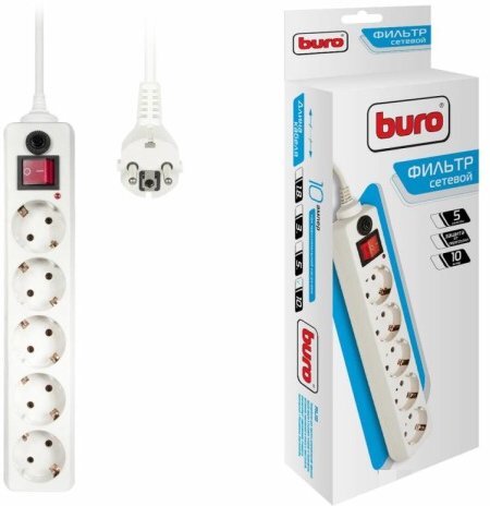 Сетевой фильтр Buro Сетевой фильтр 500SH-10-W