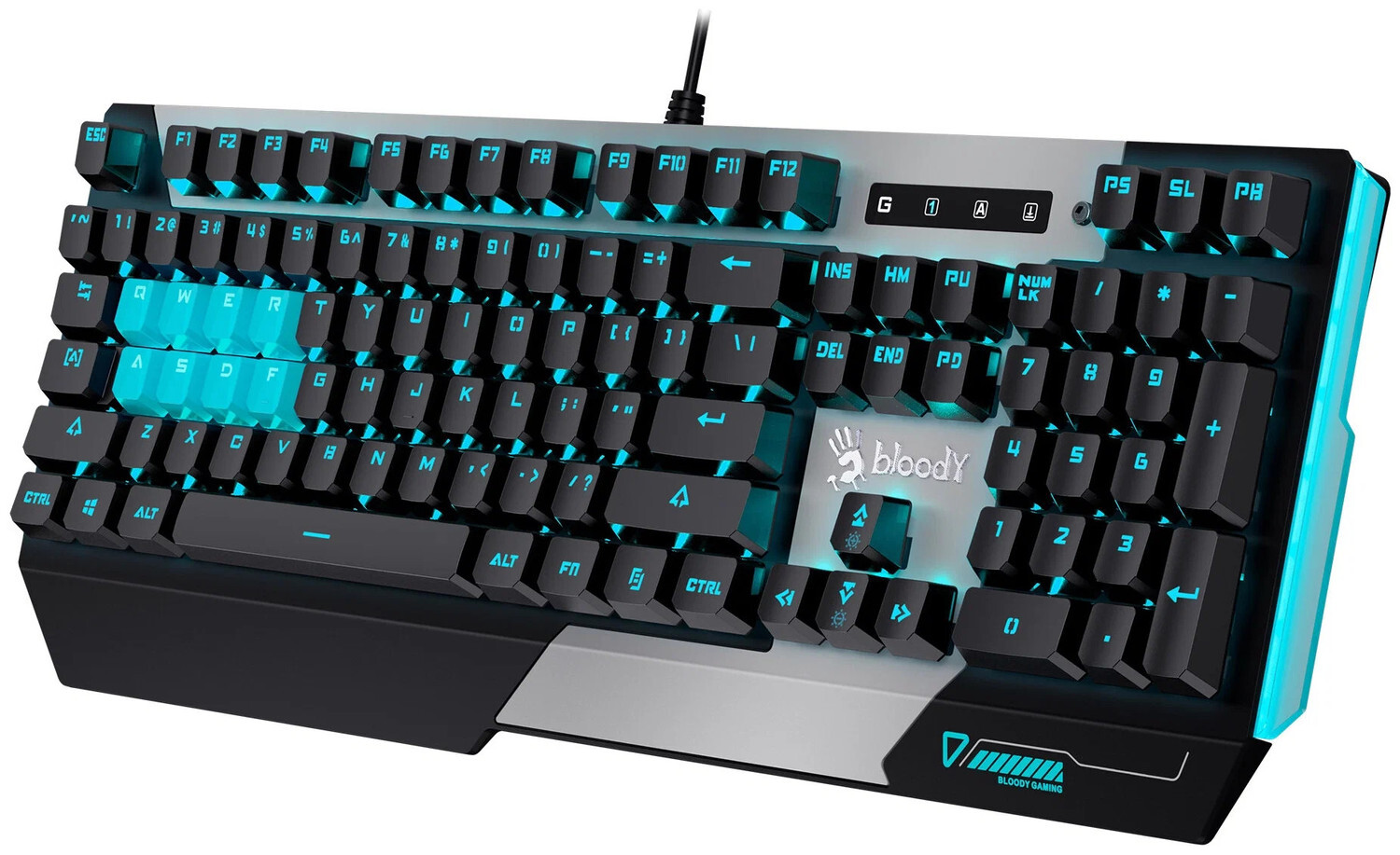 Клавиатура A4tech KB B865 ICE BLUE, цвет черный