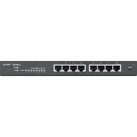 Zyxel GS1900-8 Smart L2 switch , 8xGE, desktop, silent
