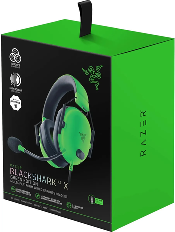 Гарнитура Razer Blackshark V2 X Green, цвет зеленый/черный