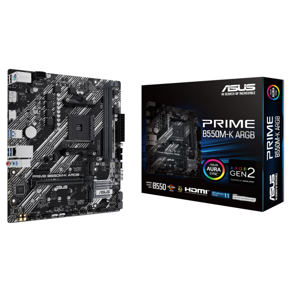 Материнская плата ASUS AMD B550 PRIME B550M-K ARGB
