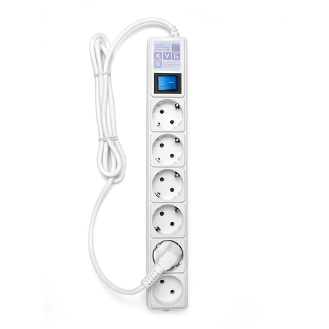Сетевой фильтр Powercube Сетевой фильтр SPG(5+1)-16B-1,9М-WHITE 1.9м (6 розеток)