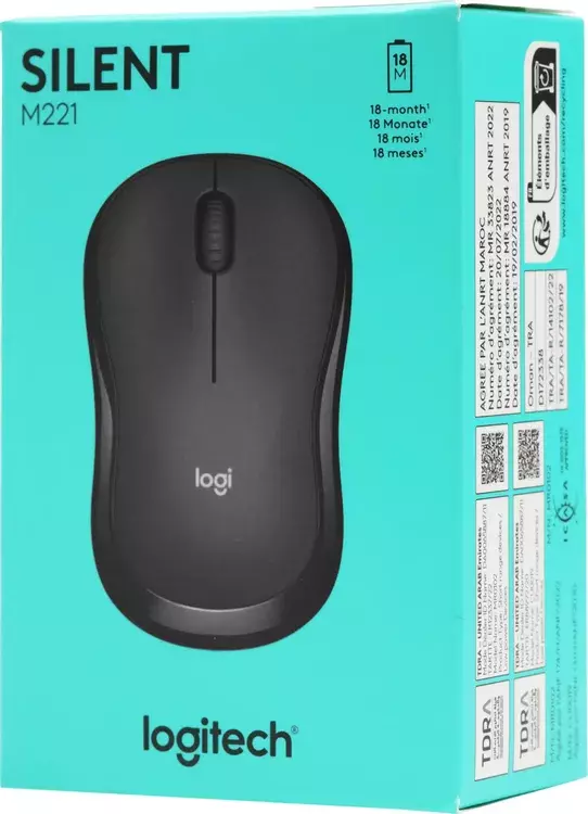 Мышь Logitech M221 Silent 910-006111, цвет черный