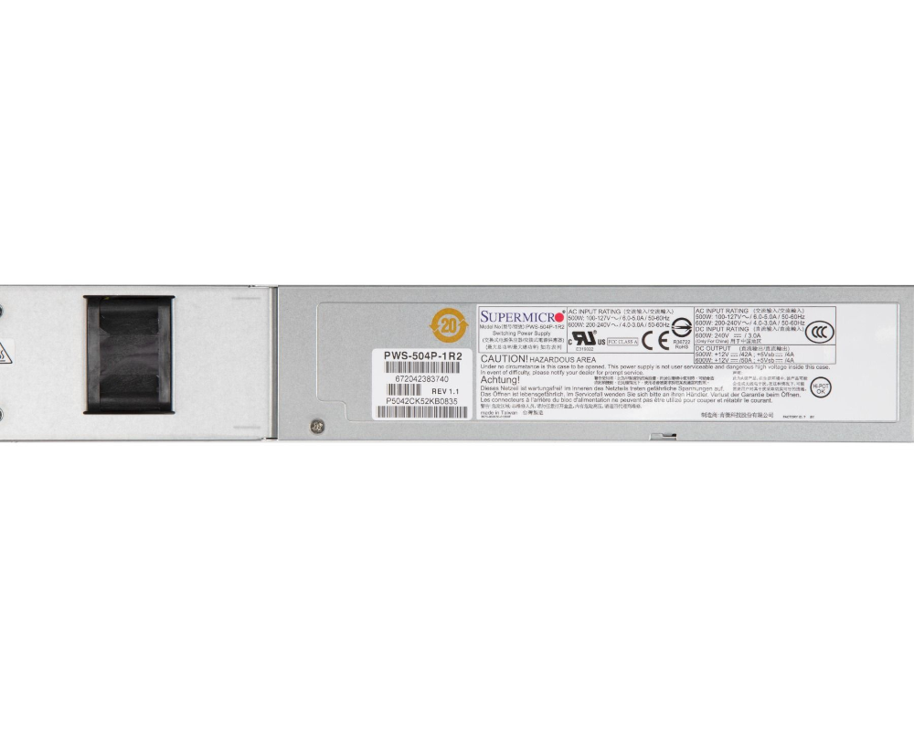 Блок питания SUPERMICRO Server PSU 500W PWS-504P-1R2