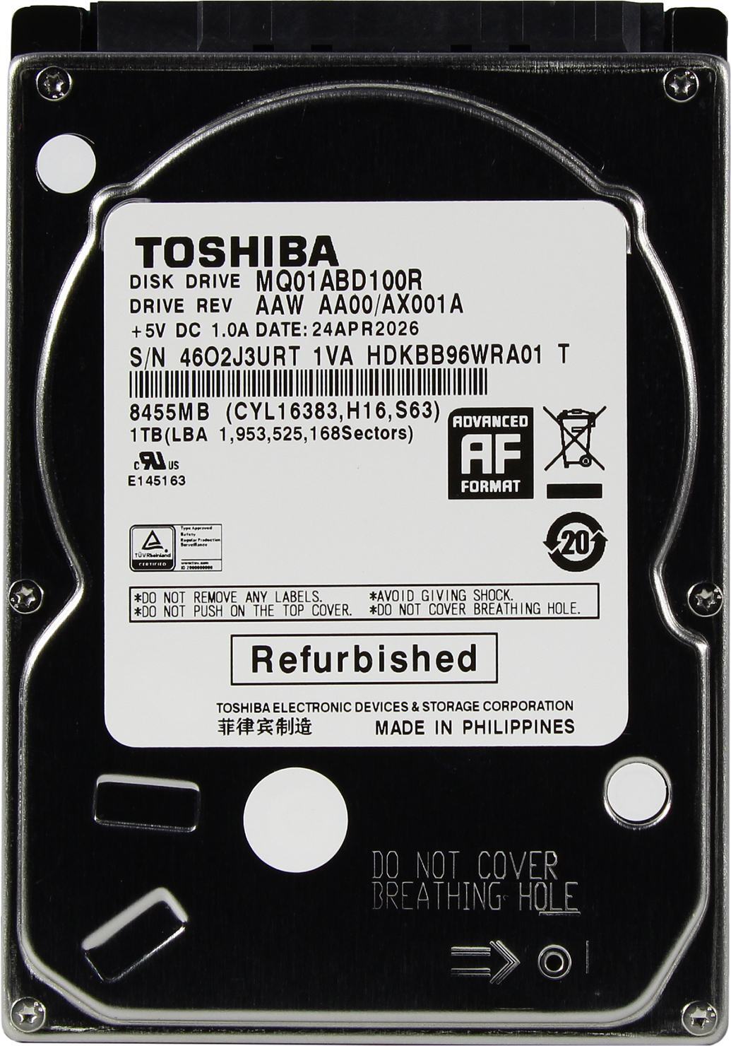 Жесткий диск  TOSHIBA MQ01 2.5 2.5" SATA3.0 1 TB 5.4K SATA3